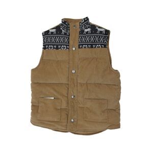 Kickstand Kids Childrens Boys Corduroy Puffer Vest Jacket Beige Size 8